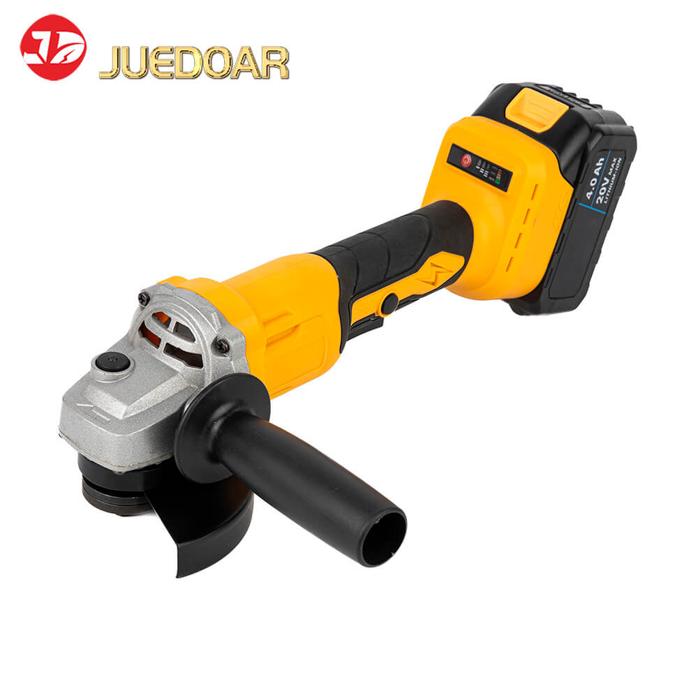 Cordless Brushless Lithium Angle Grinder with 20V 4.0Ah Battery and Fast Charger for Metal Cutting and Grinding