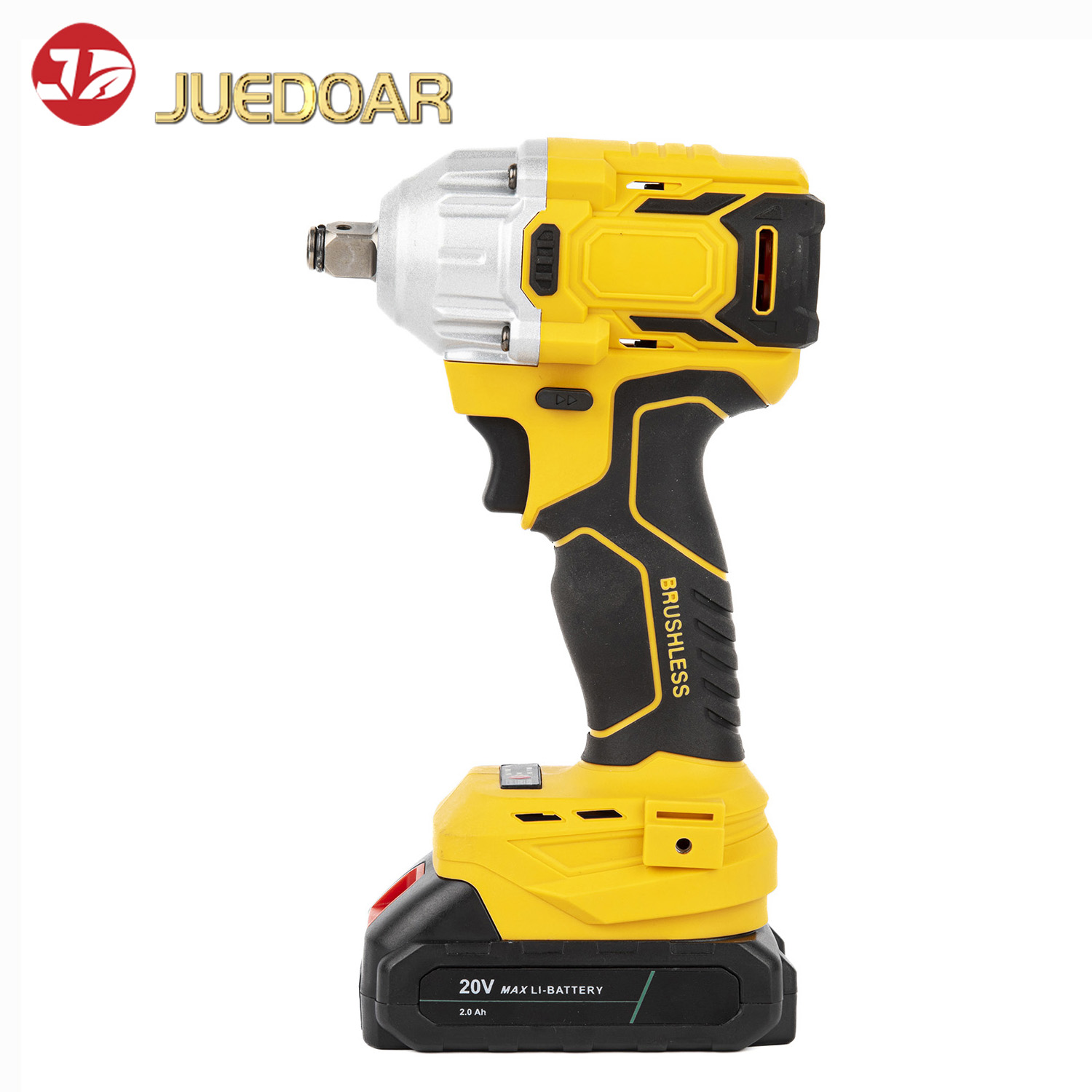 20V Brushless Impact Wrench + 380Nm + 1/2” + 2 Batteries + Built for Auto Repair