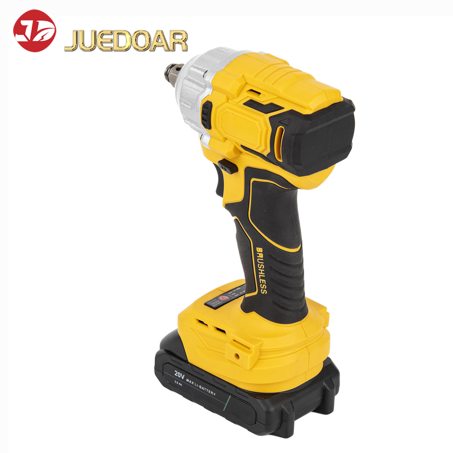 20V Brushless Impact Wrench + 380Nm + 1/2” + 2 Batteries + Built for Auto Repair