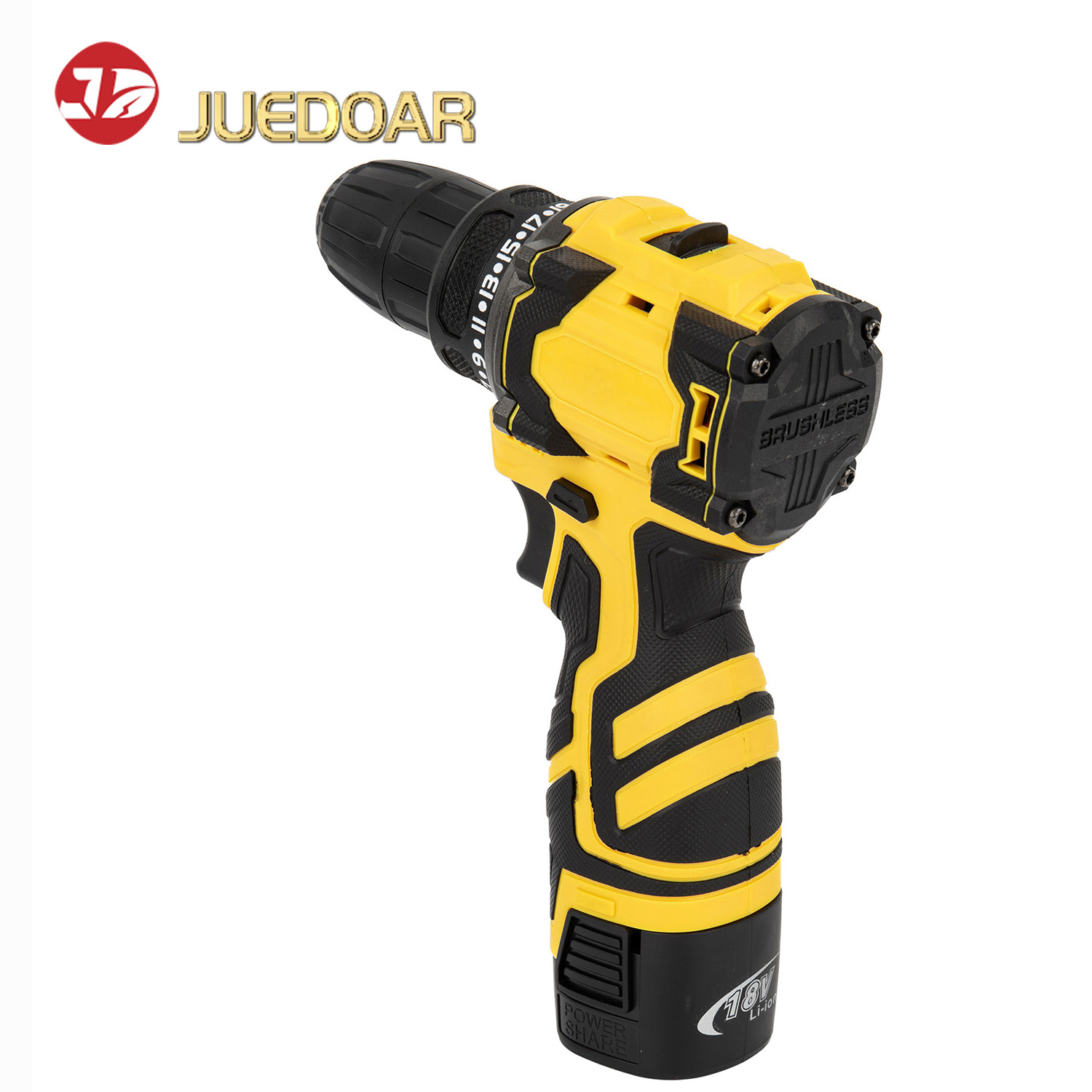 16.8V Brushless Lithium-Ion Drill, Multi-Function Cordless Drill for Home Use, Reversible Speed-Adjustable Electric Screwdriver