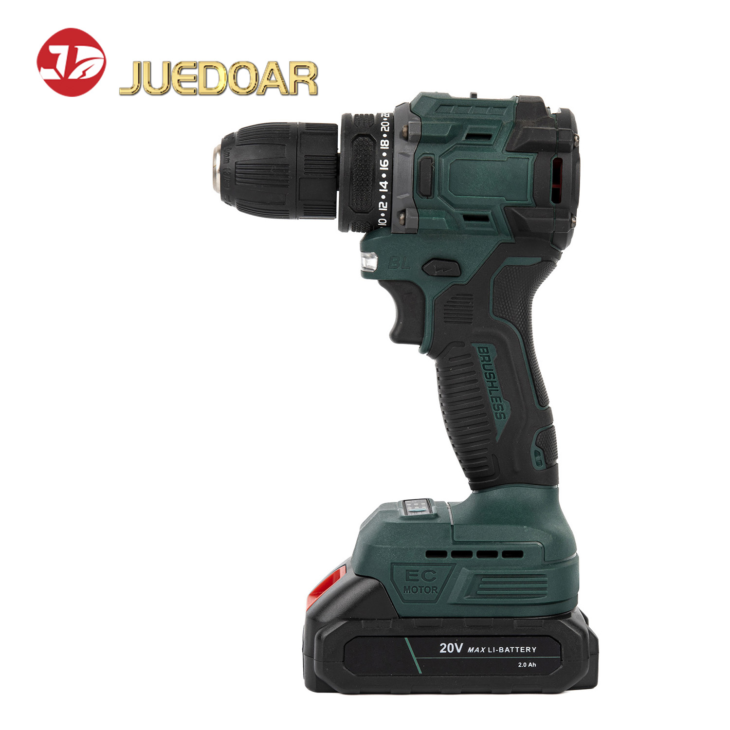 20V Cordless Drill with Brushless Motor, 24+1 Torque Settings, Ideal for Drilling Wood, Metal & Plastic