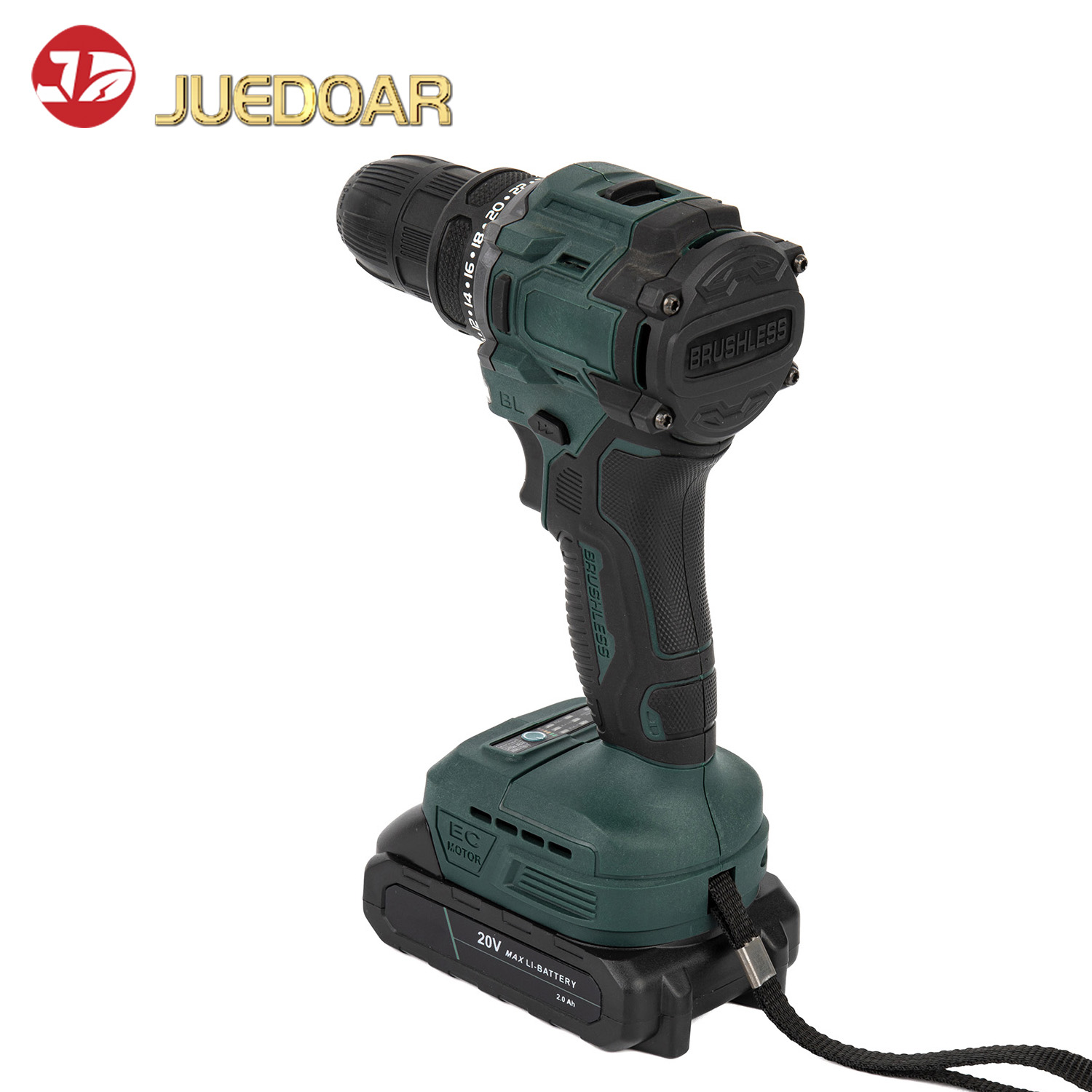 20V Cordless Drill with Brushless Motor, 24+1 Torque Settings, Ideal for Drilling Wood, Metal & Plastic