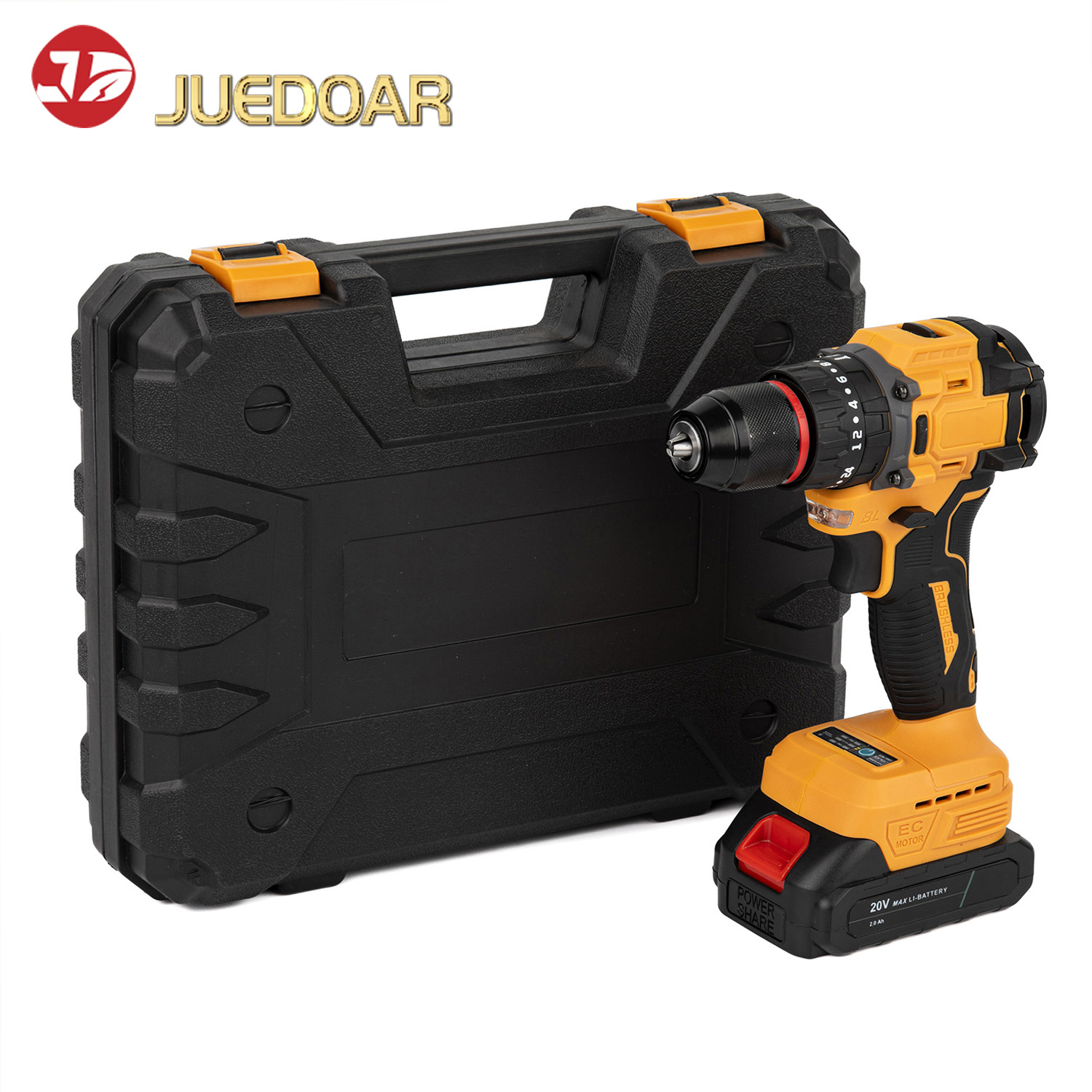 20V Brushless Lithium-Ion Drill, Multi-Function Cordless Drill for Home Use, Reversible Speed-Adjustable Electric Screwdriver