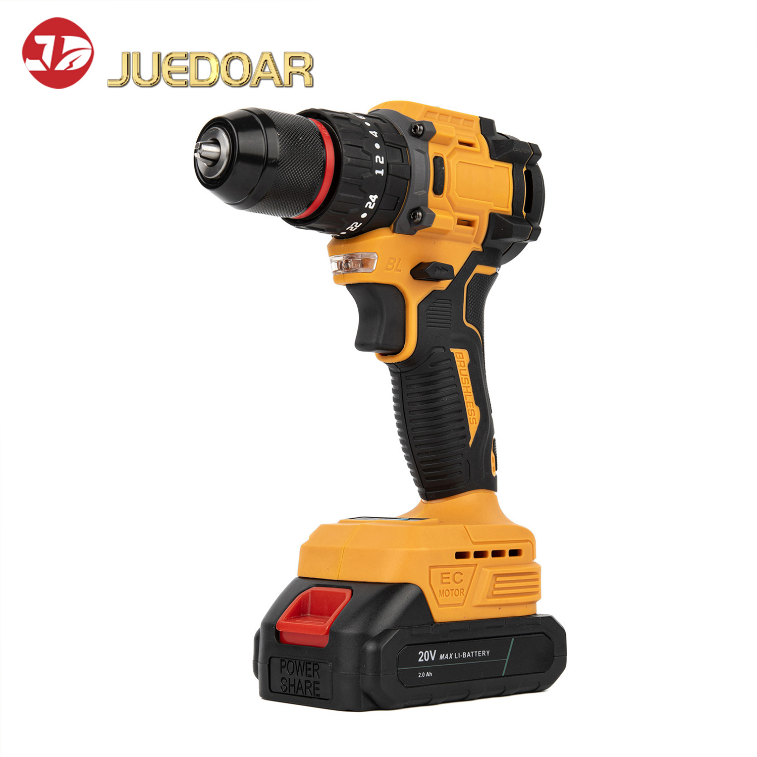 20V Brushless Lithium-Ion Drill, Multi-Function Cordless Drill for Home Use, Reversible Speed-Adjustable Electric Screwdriver