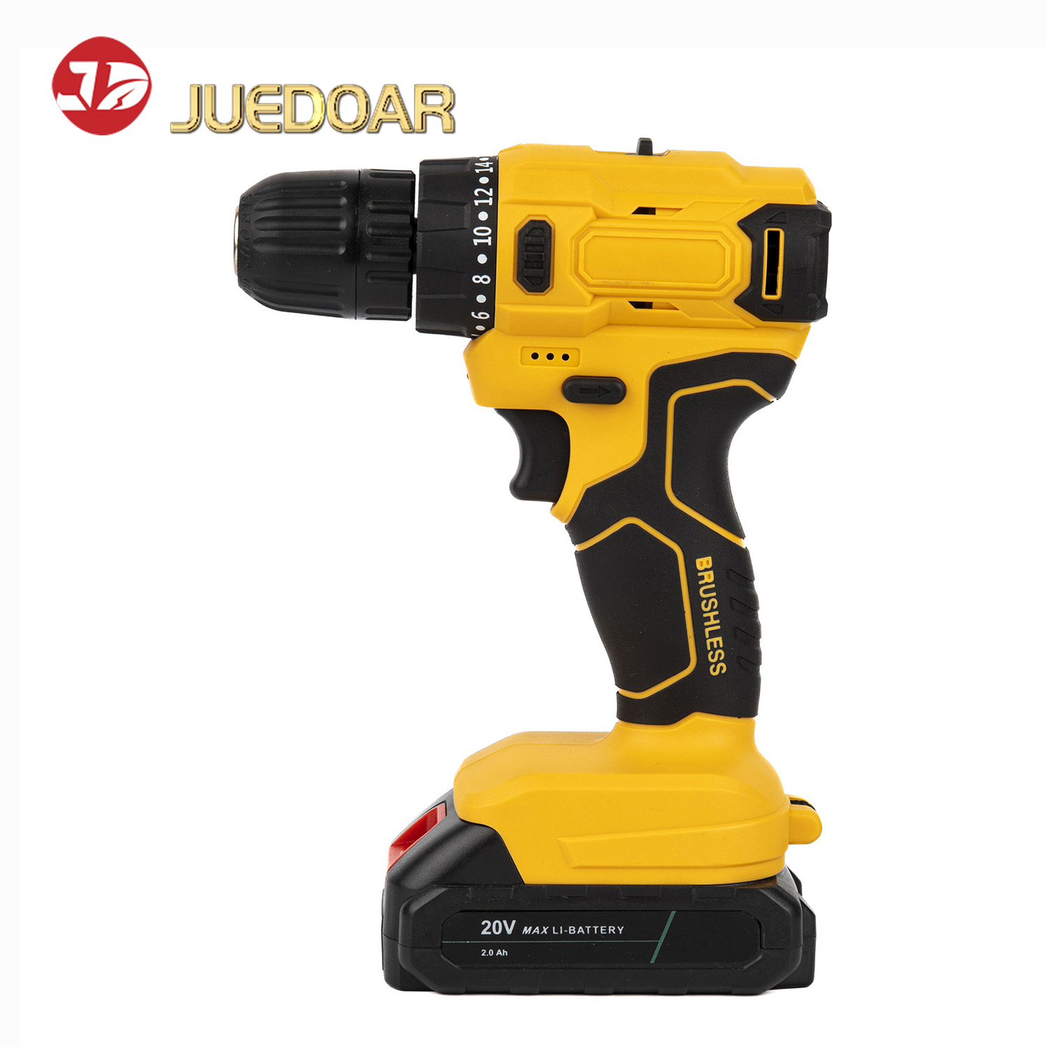 20V Brushless Lithium-Ion Drill, Multi-Function Cordless Drill for Home Use, Reversible Speed-Adjustable Electric Screwdriver